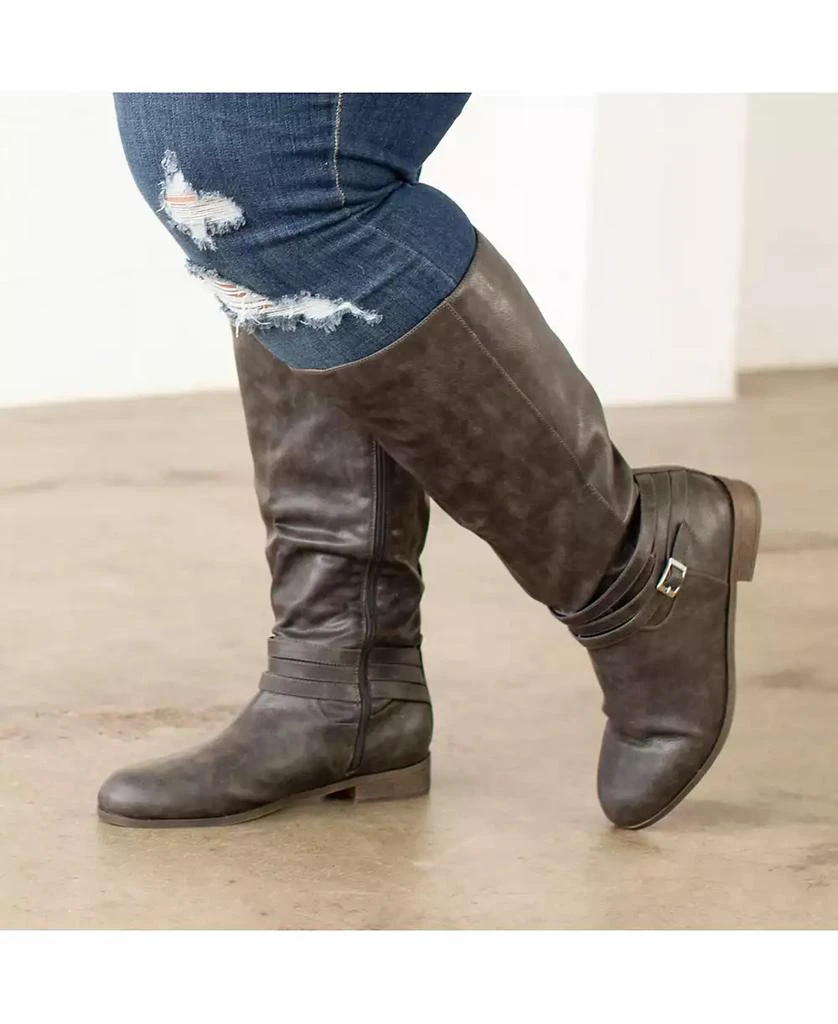 Journee Collection Women's Ivie Extra Wide Calf Knee High Riding Boots 3