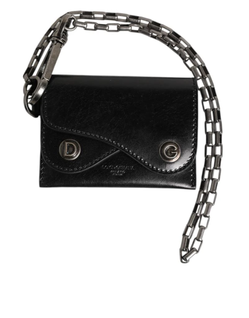 Dolce 
Gabbana Cavallo Leather Wallet Chain Snap Bifold Card Men
s Holder