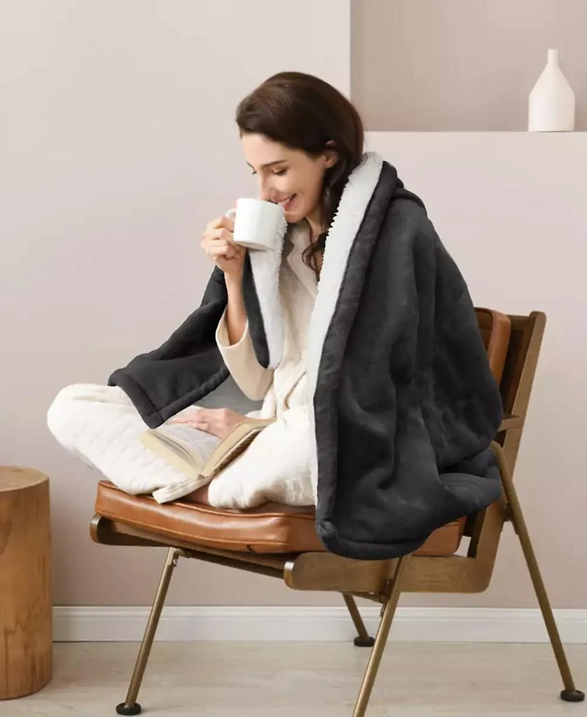Sealy Heated Flannel and Sherpa Throw, 50" x 60" 3