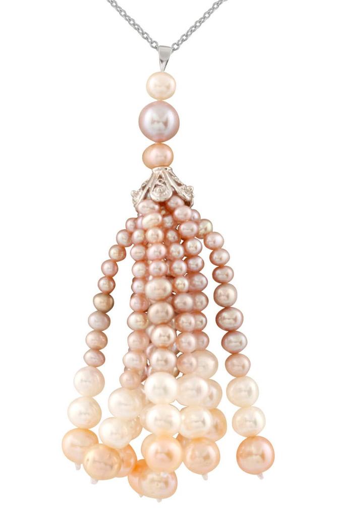 Splendid Pearls Freshwater Pearl Tassel Pendant Necklace