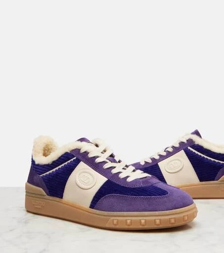 Valentino Upvillage suede and corduroy sneakers 5
