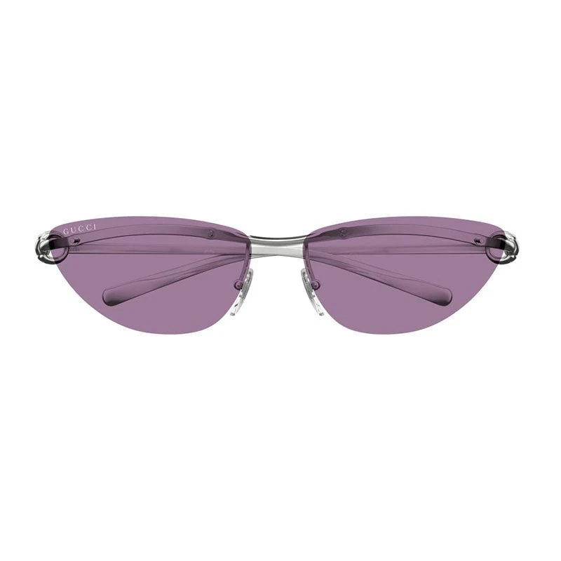 Gucci Gucci Cat Eye Rimless, with a Silver frame and Violet lens. 2