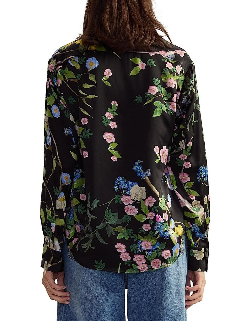 Cynthia Rowley Floral Silk Button-Front Shirt 4
