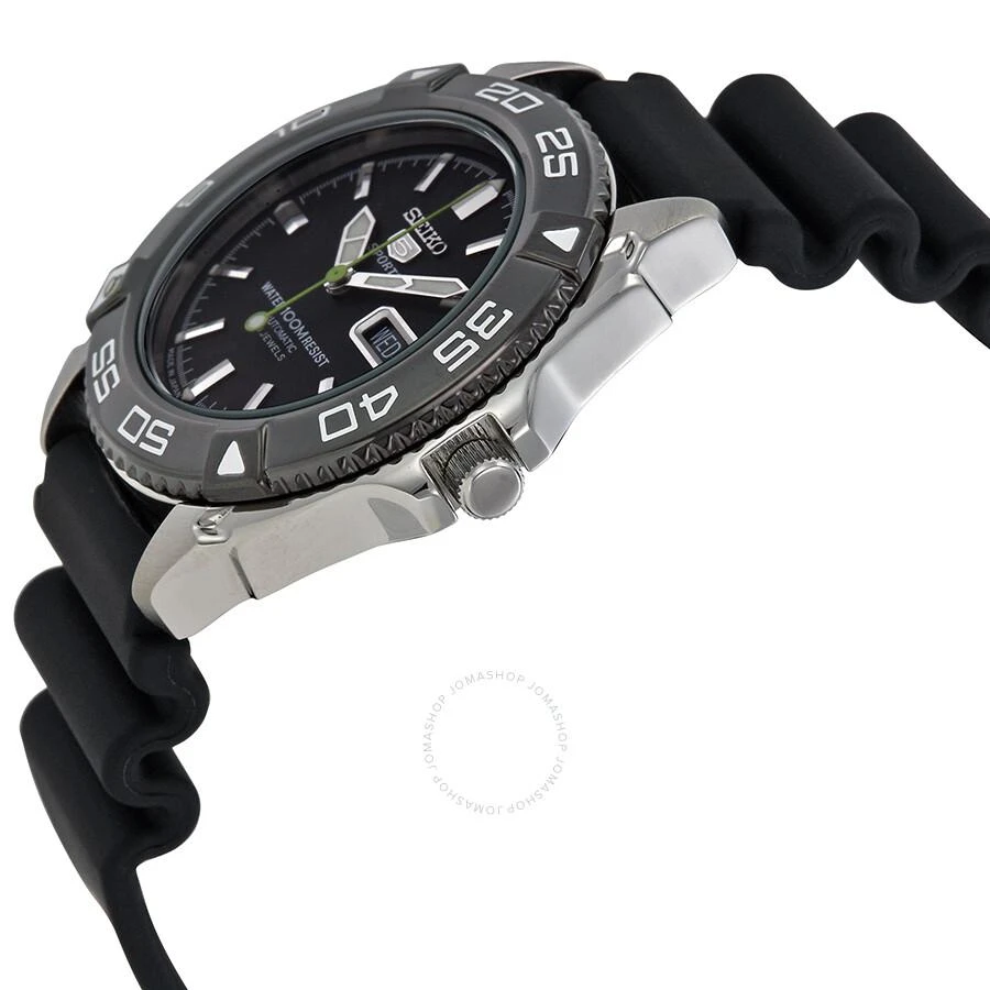Seiko 5 Automatic Black Dial Black Rubber Men's Watch SNZB23J2 2
