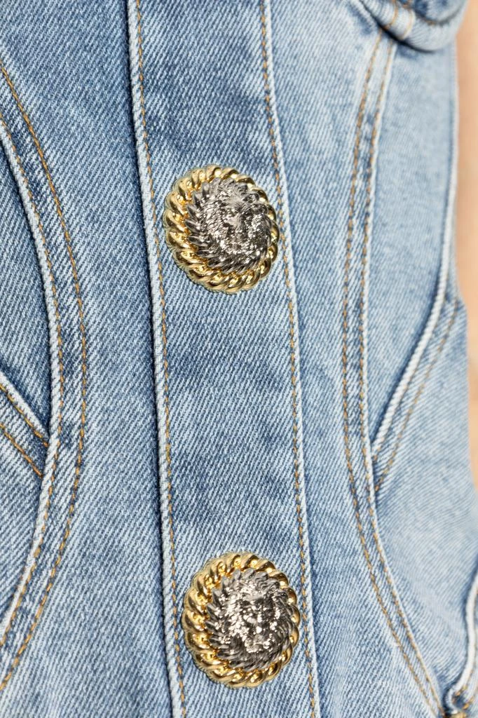 Balmain Denim dress with straps 5