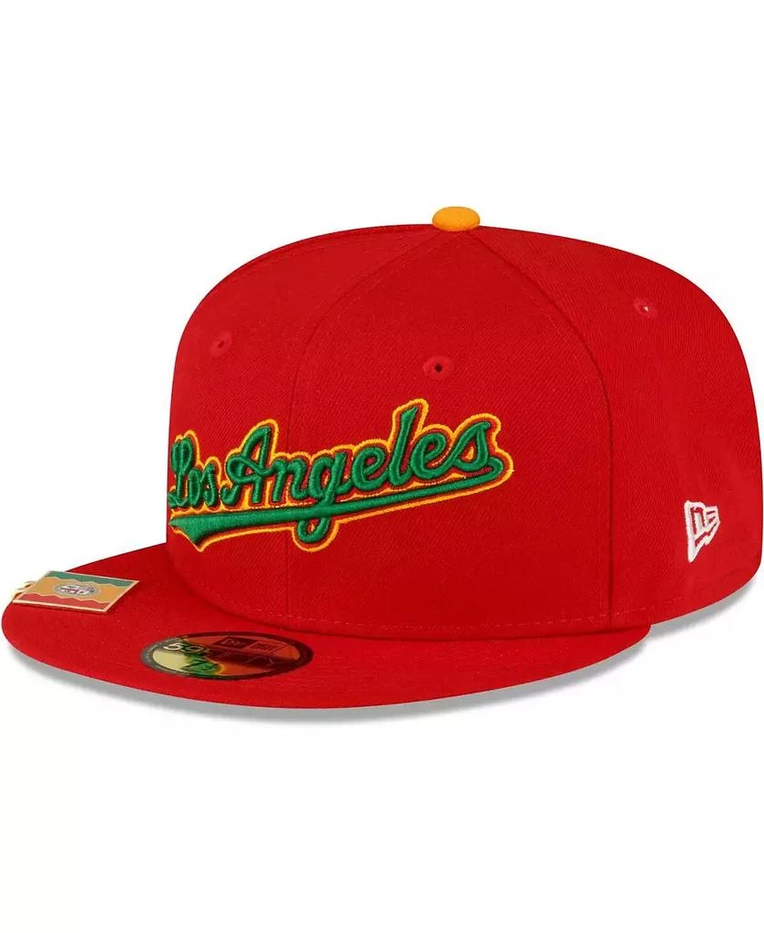 New Era Men's Red Los Angeles Dodgers City Flag 59FIFTY Fitted Hat 4