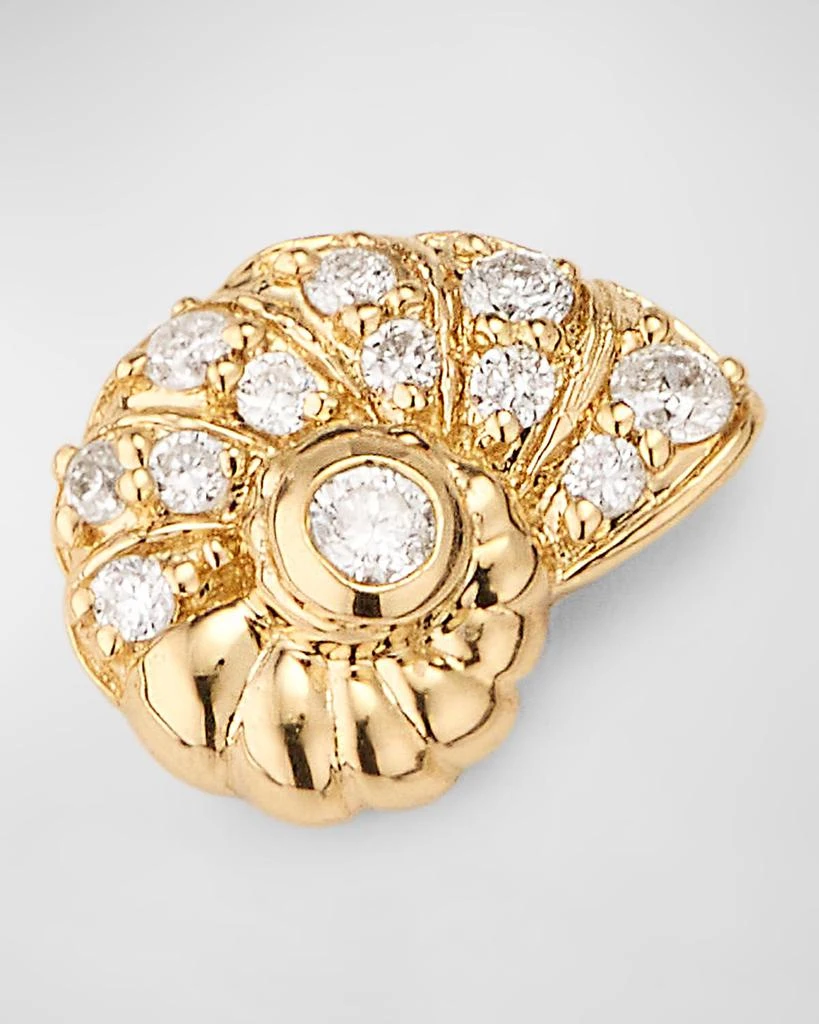 Sydney Evan 14k Yellow Gold Nautilus Shell Stud Earrings With Diamonds 1