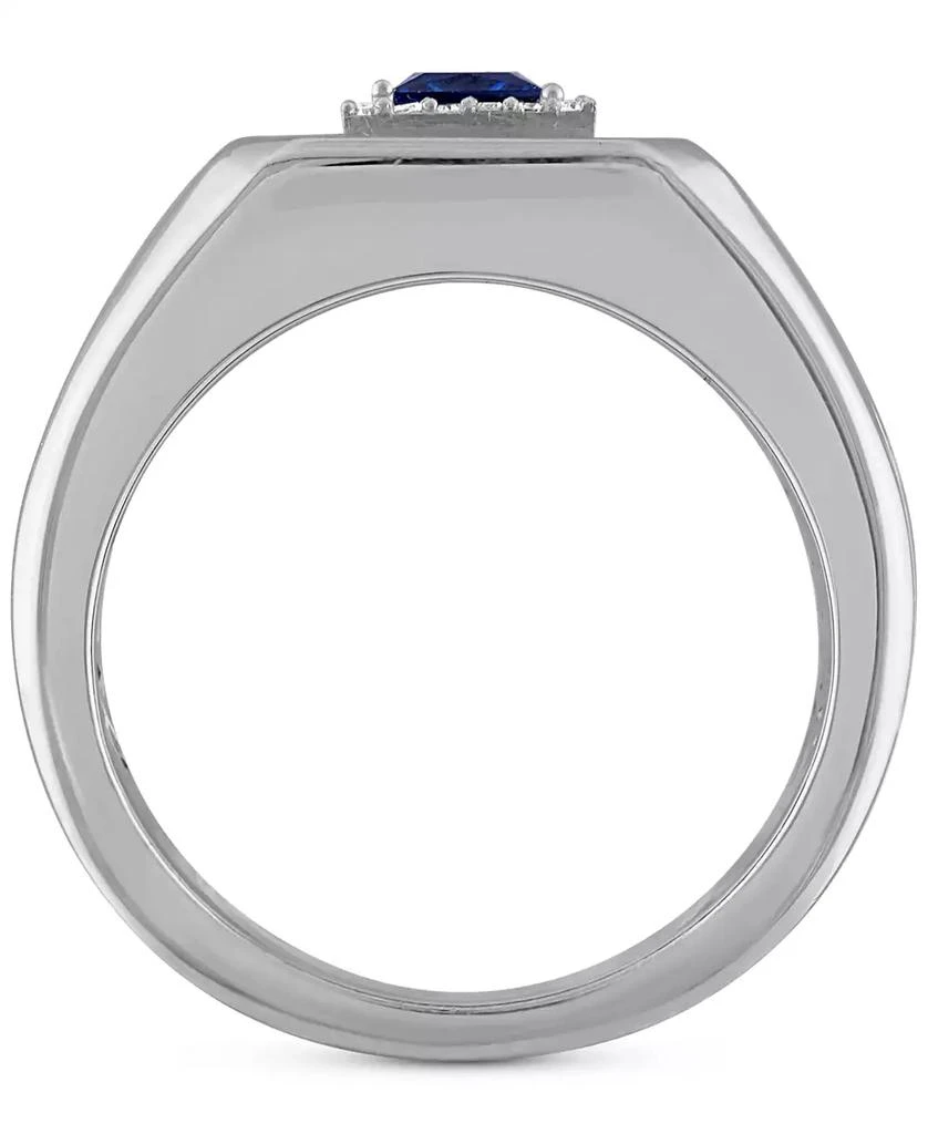 Esquire Men's Jewelry Men's Lab Created Sapphire (1/2 ct. t.w.) & Diamond (1/10 ct. t.w.) Ring in Sterling Silver 4