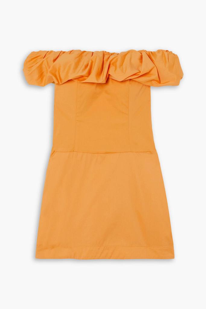Bondi Born Madeira off-the-shoulder ruffled cotton-blend poplin mini dress