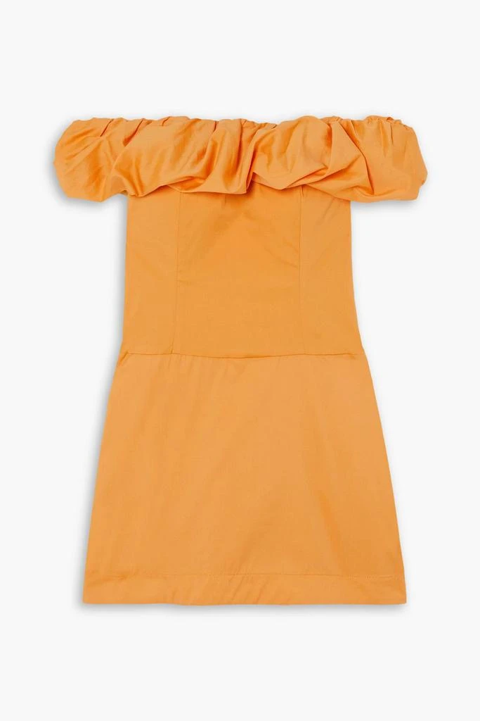 Bondi Born Madeira off-the-shoulder ruffled cotton-blend poplin mini dress 1