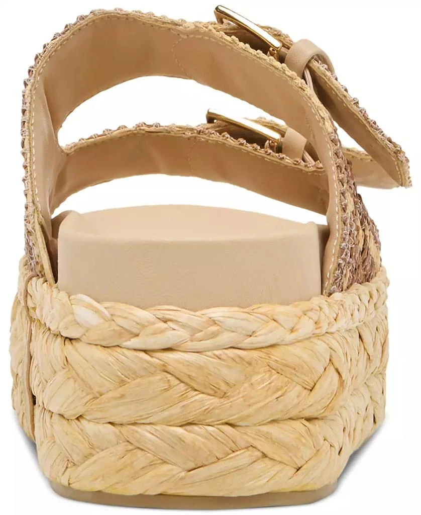 Dolce Vita Women's Falyn Platform Double Buckle Raffia Woven Footbed Sandals 3