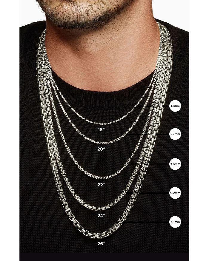 David Yurman Men's Sterling Silver Small Box Chain 18-26", 2.7mm 5