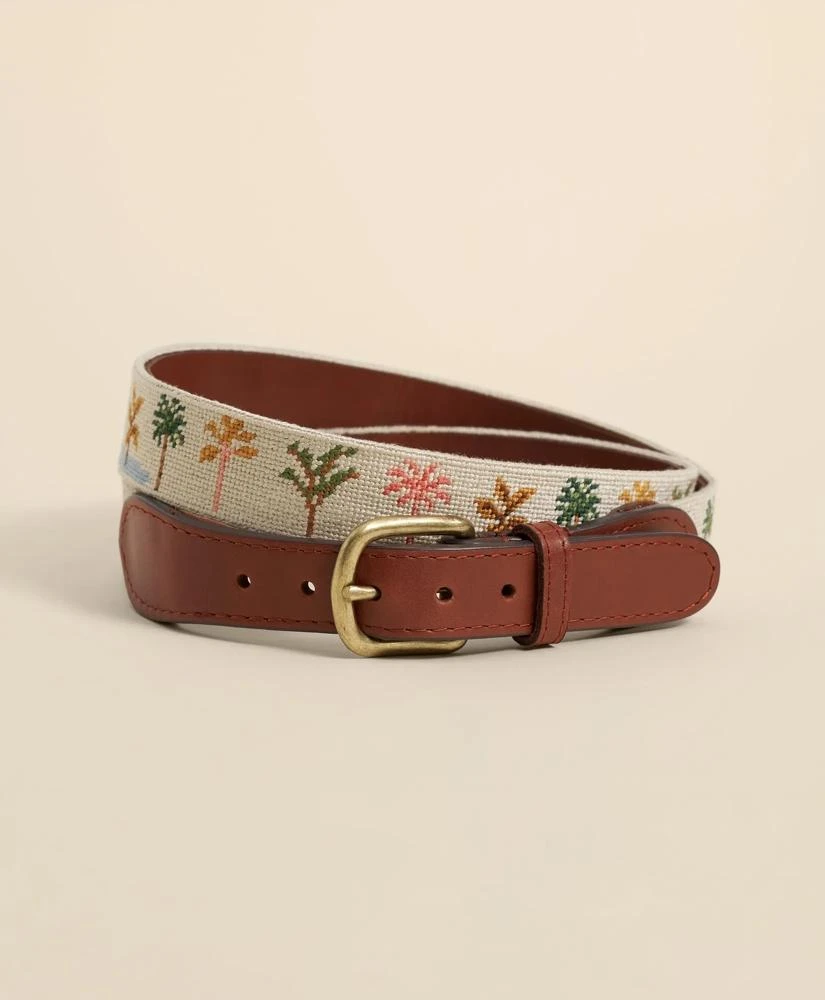 Brooks Brothers Smathers 
Branson Needlepoint Desert Palms Belt