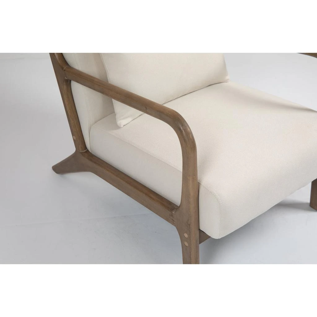 Streamdale Furniture Streamdale Mid Century Modern Accent Chair with Wood Frame and Waist Cushion 3