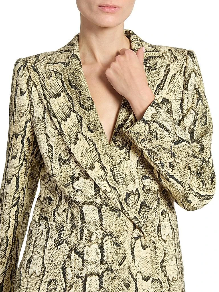 Dries Van Noten Snakeskin Print Double-Breasted Button-Front Jacket 6