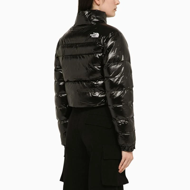 The North Face Glossy black cropped nylon down jacket 4