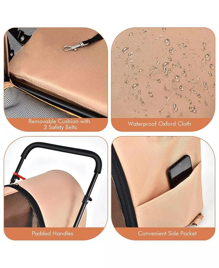 Ecooso 4-in-1 Double Pet Stroller with Detachable Carrier and Travel Carriage 6