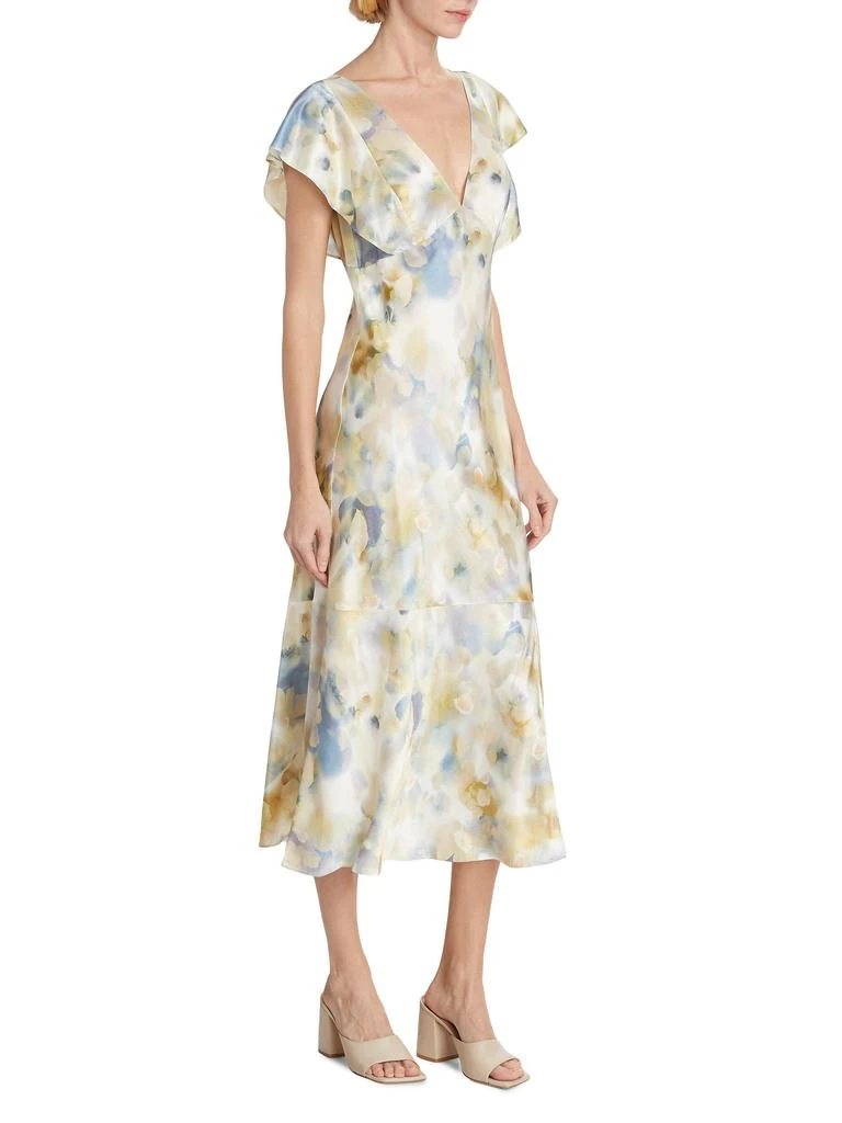 knee length dresses for ladies DINA cream denim elegant midi dress