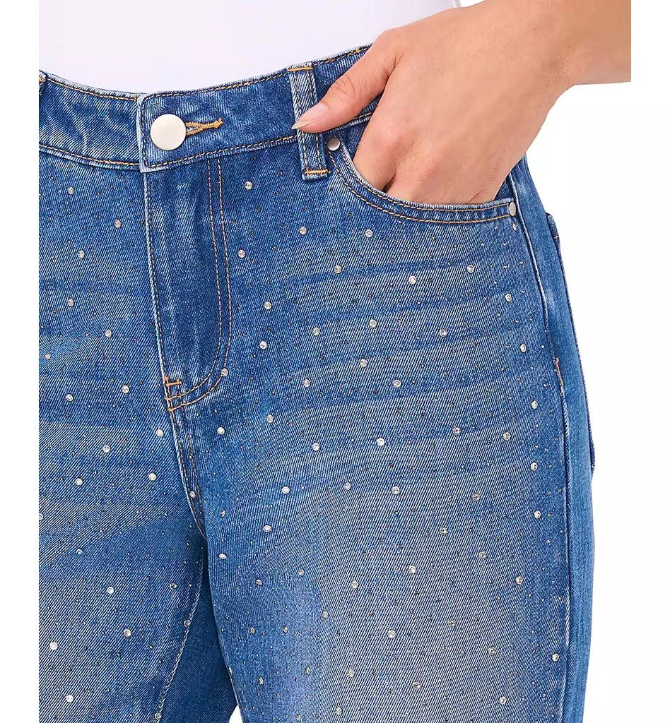 CeCe Women's Embellished Wide-Leg Jeans 3