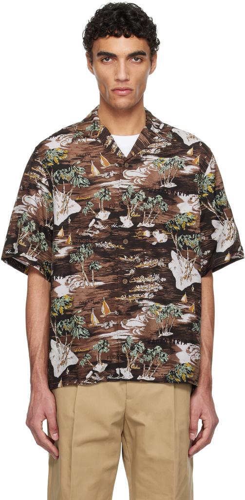 Wacko Maria Brown Rayon Poplin Shirt