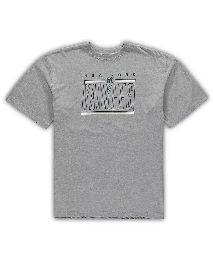 Concepts Sport Men's Heathered Gray, Navy New York Yankees Big and Tall T-shirt and Shorts Sleep Set 3