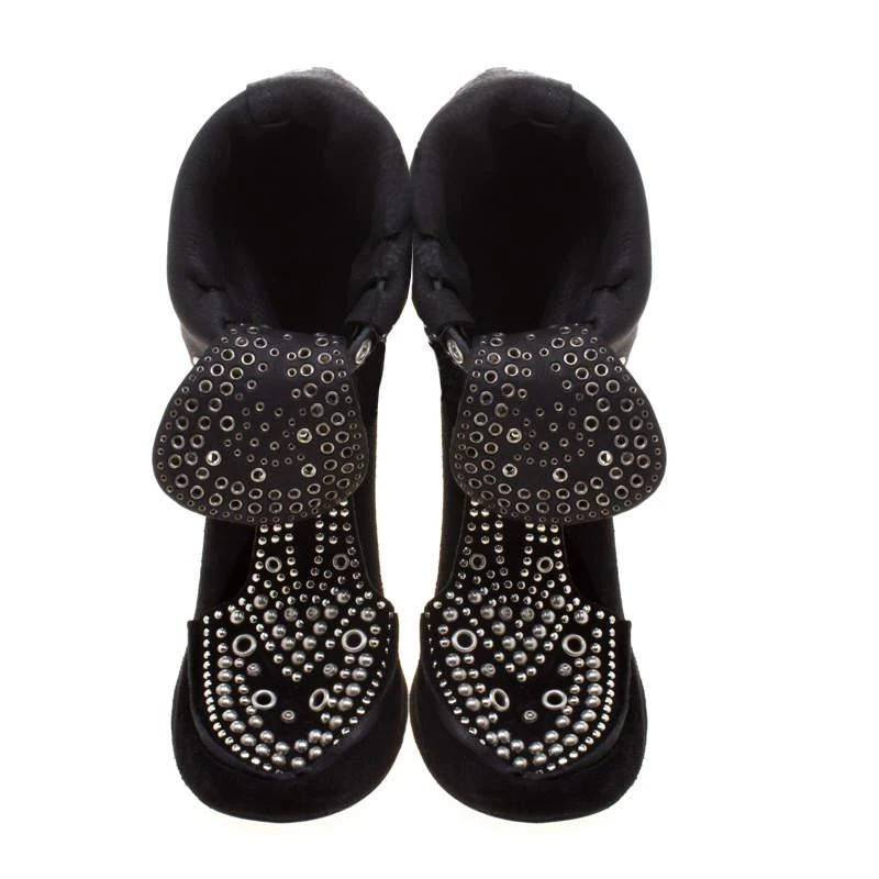 Isabel Marant Isabel Marant Black Suede Mossa Studded Cutout Ankle Boots Size 39 3