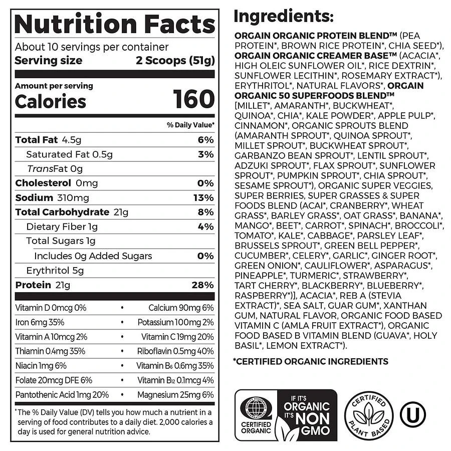 Orgain Organic Protein + Superfoods Powder 3