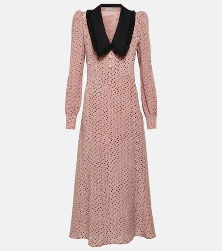 Alessandra Rich Printed silk midi dress 1