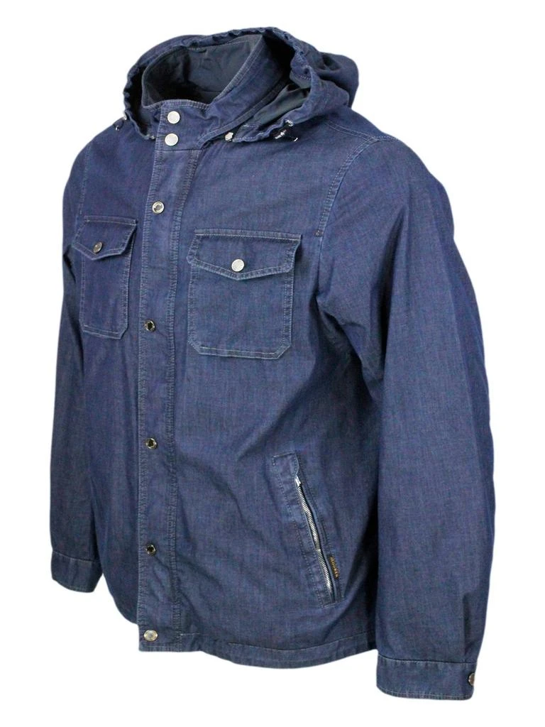 MOORER Moorer Long-Sleeved Hooded Denim Jacket 3