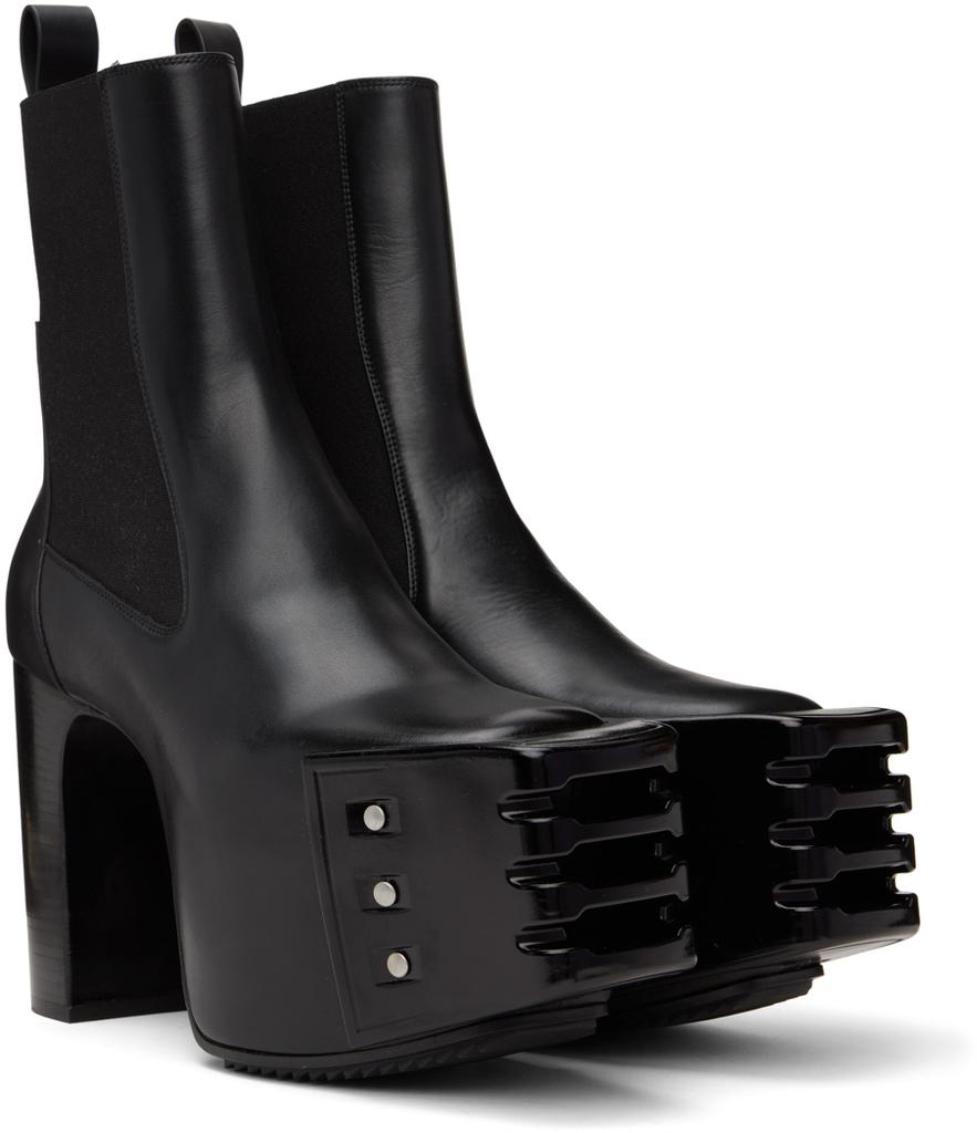 Shop Black Grilled Chelsea Boots on Sale at BeyondStyle