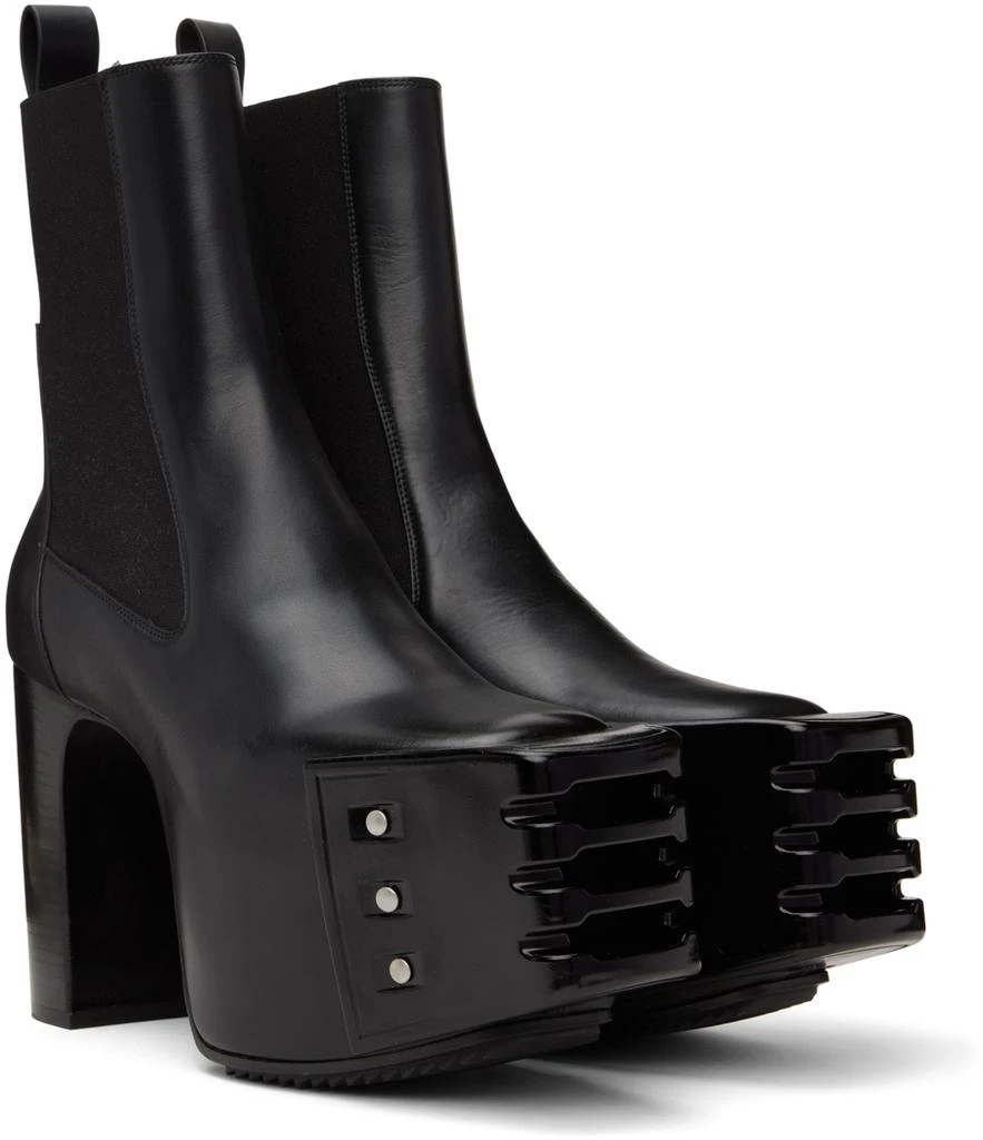 Rick Owens Black Grilled Chelsea Boots 4
