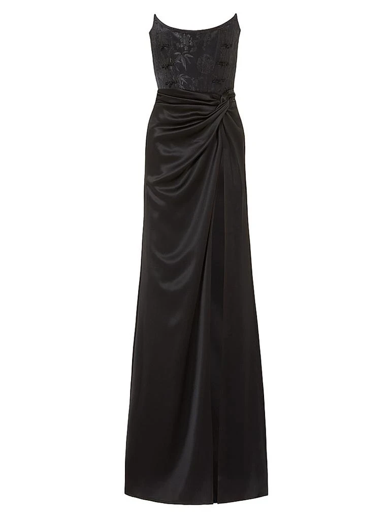 SAU LEE Julia Satin Corset Strapless Gown 1