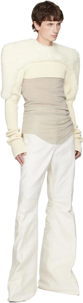 Rick Owens Off-White Concordians Tight Pullover Shearling Jacket 4