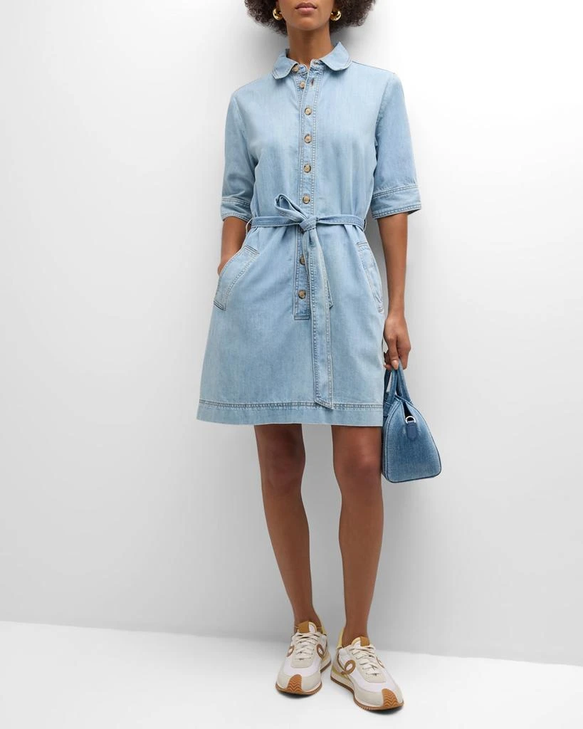 FRAME Belted Denim Shirtdress 2