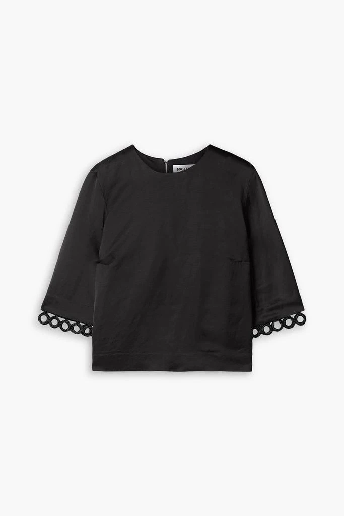 Partow Ryan crochet-trimmed satin top 1