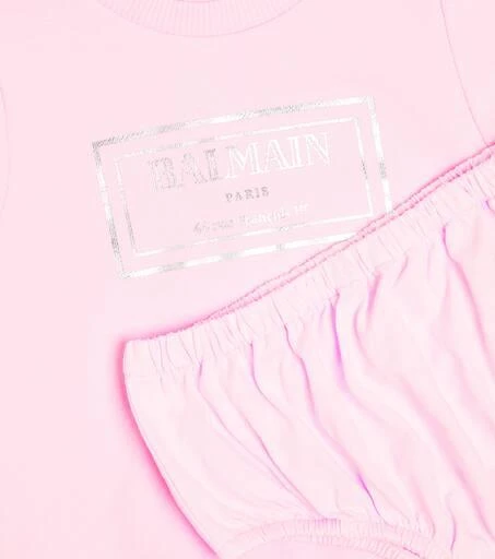 Balmain Baby logo cotton dress and bloomers set 4