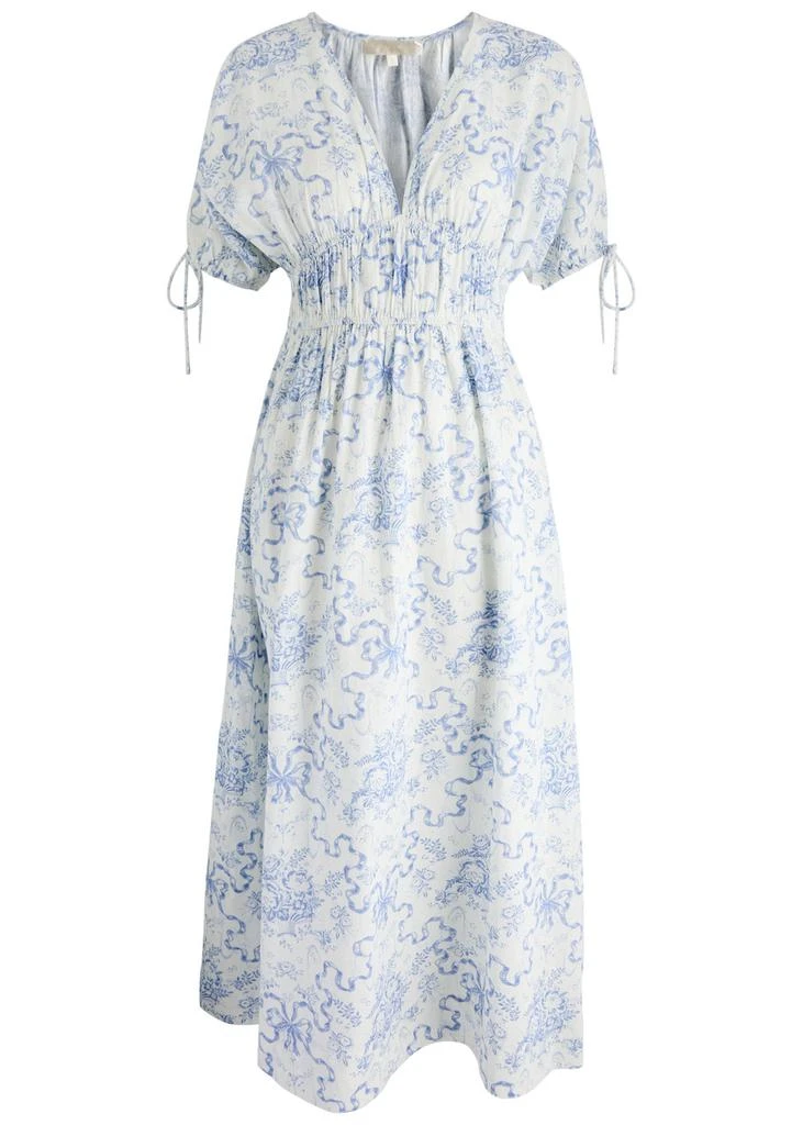 LOVESHACKFANCY Mastey printed cotton midi dress  1