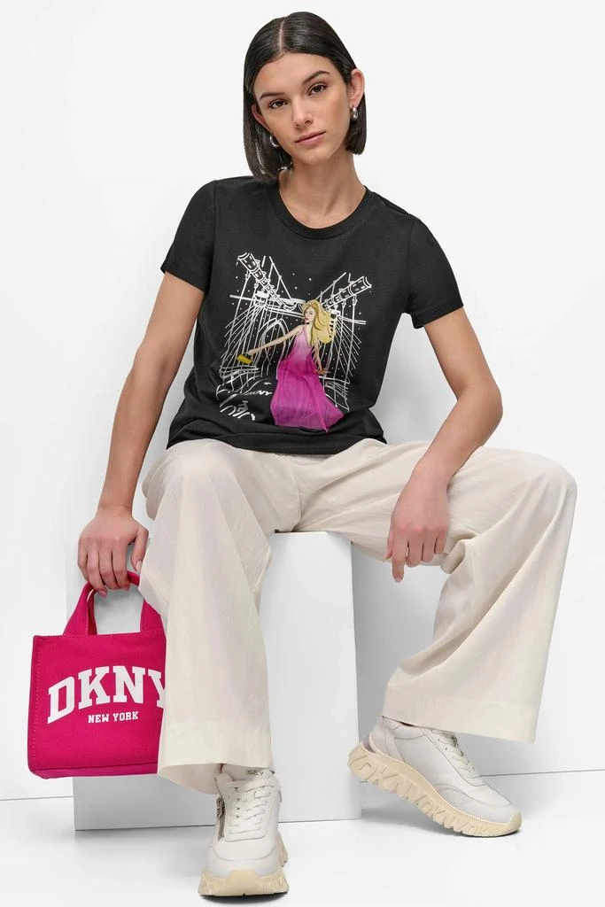 DKNY BOW BRIDGE EMBELLISHED GRAPHIC TEE 6