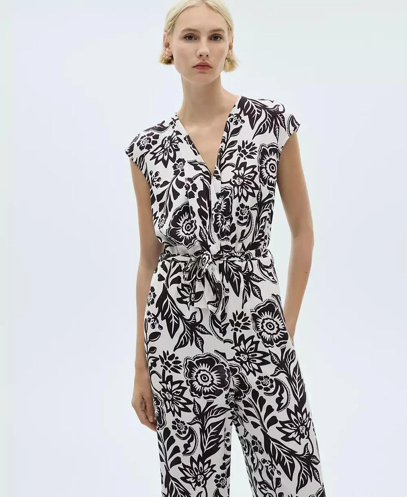 Mango Women's Belt Printed Jumpsuit 5