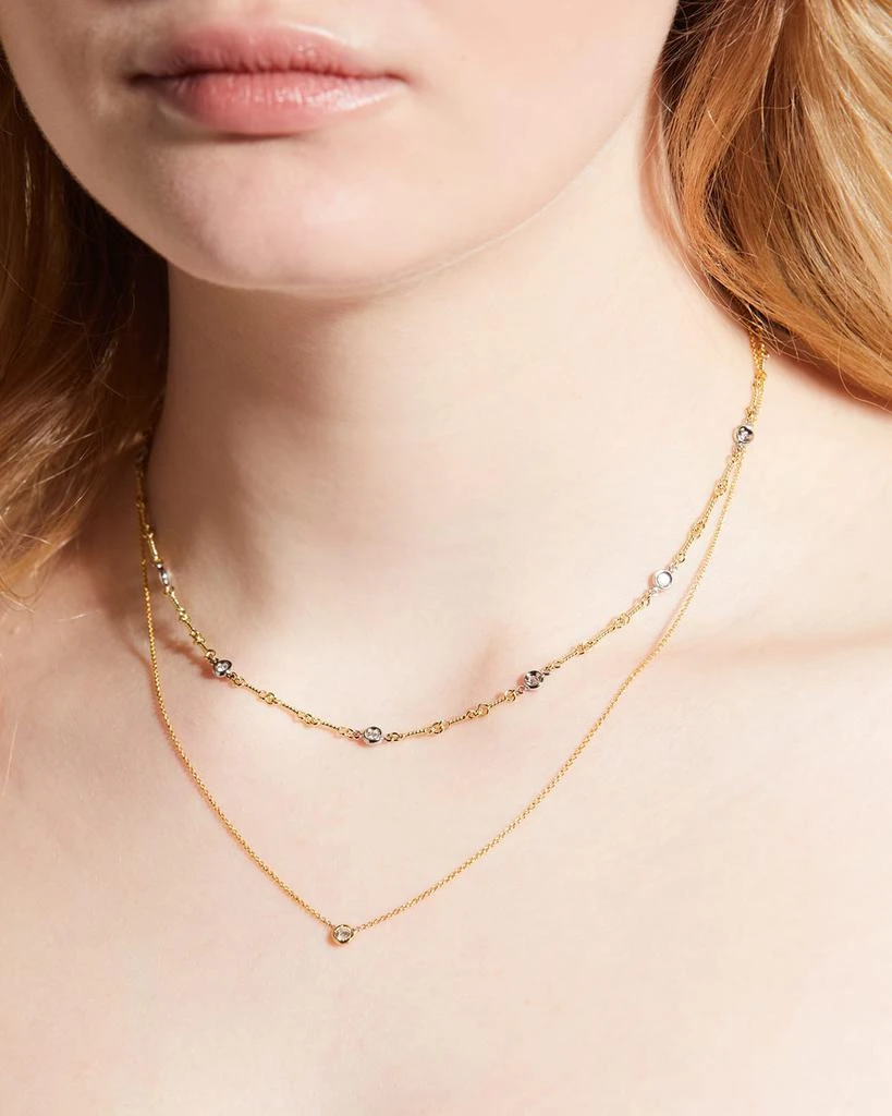 Roberto Coin Two-Tone 18k 7-Diamond Dog Bone Necklace 2