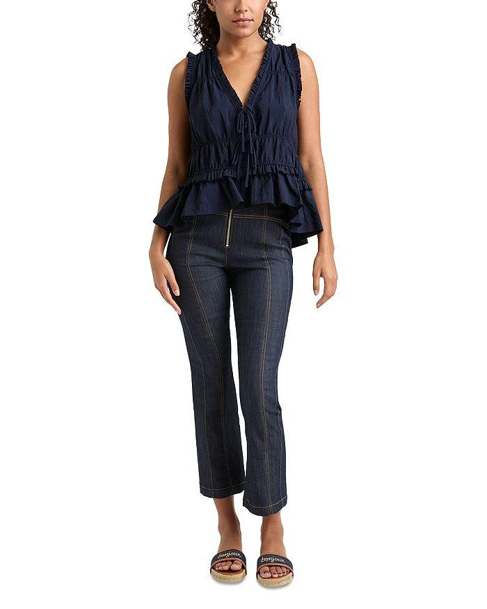 Cinq à Sept Taylum V Neck Ruffle Peplum Top 2