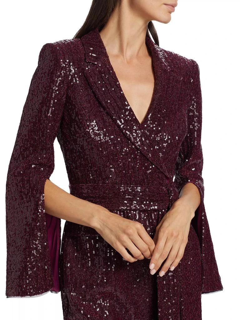 Badgley Mischka Sequined Blazer Sheath Dress 6