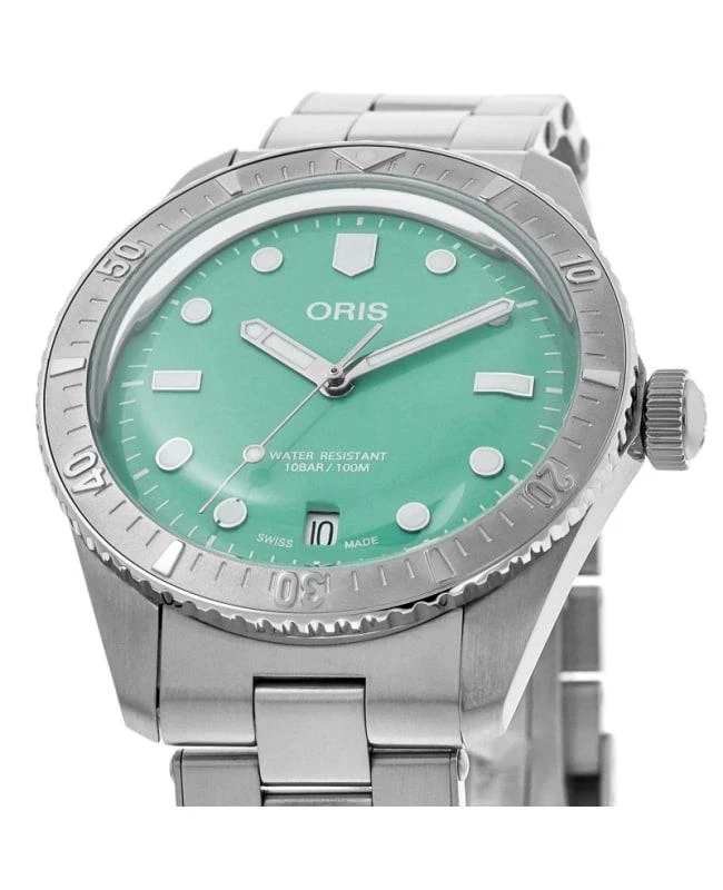 Oris Oris Divers Sixty-Five Cotton Candy Automatic Green Dial Steel Unisex Watch 01 733 7771 4057-07 8 19 18 2