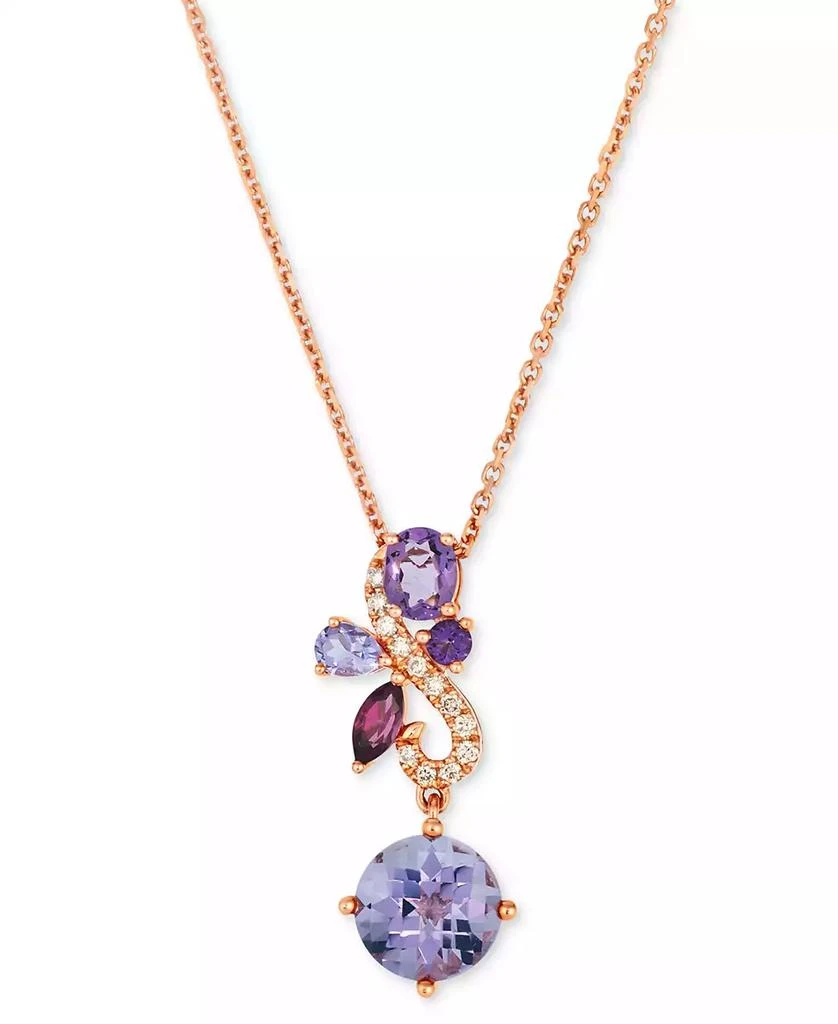 Le Vian Multi-Gemstone (2-1/3 ct. t.w.)
Nude Diamond (1/10 ct. t.w.) Swirl Pendant Necklace in 14k Rose Gold, 17" + 2" extender