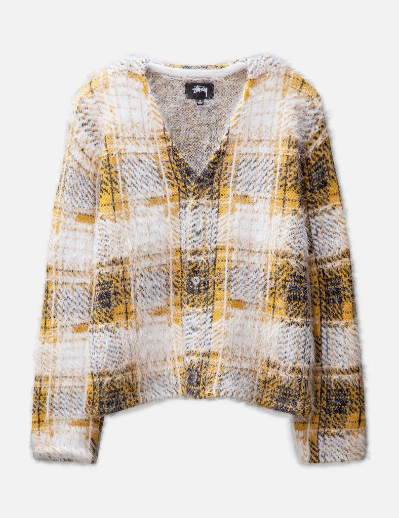 STUSSY Hairy Plaid Cardigan 1