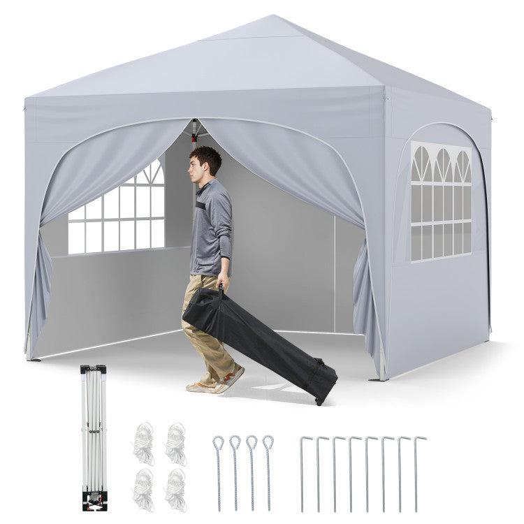 Hivvago 10 X 10 FT Pop up Canopy Tent with 4 Removable Sidewall