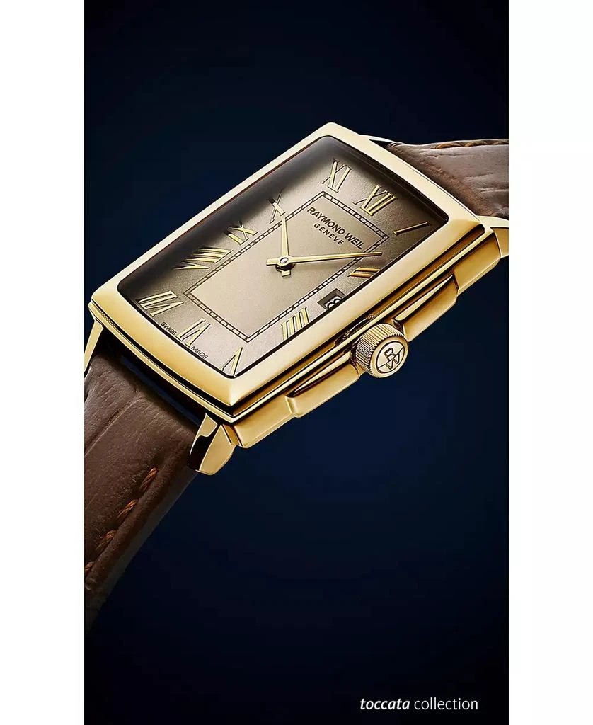 Raymond Weil Women's Swiss Toccata Brown Leather Strap Watch 22.6x28.1mm 4