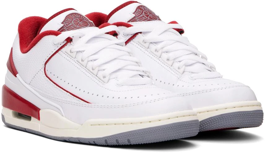 Jordan White & Red Air Jordan 2/3 Sneakers 4