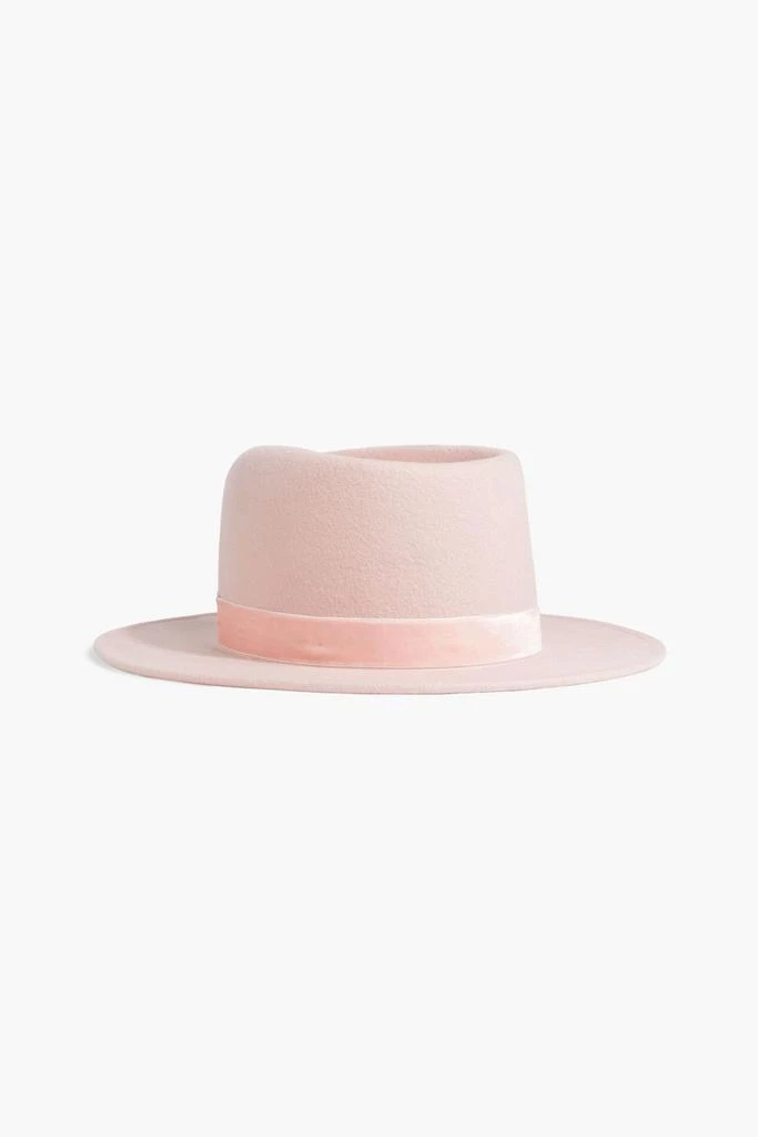 EUGENIA KIM Blaine velvet-trimmed wool-felt fedora 3