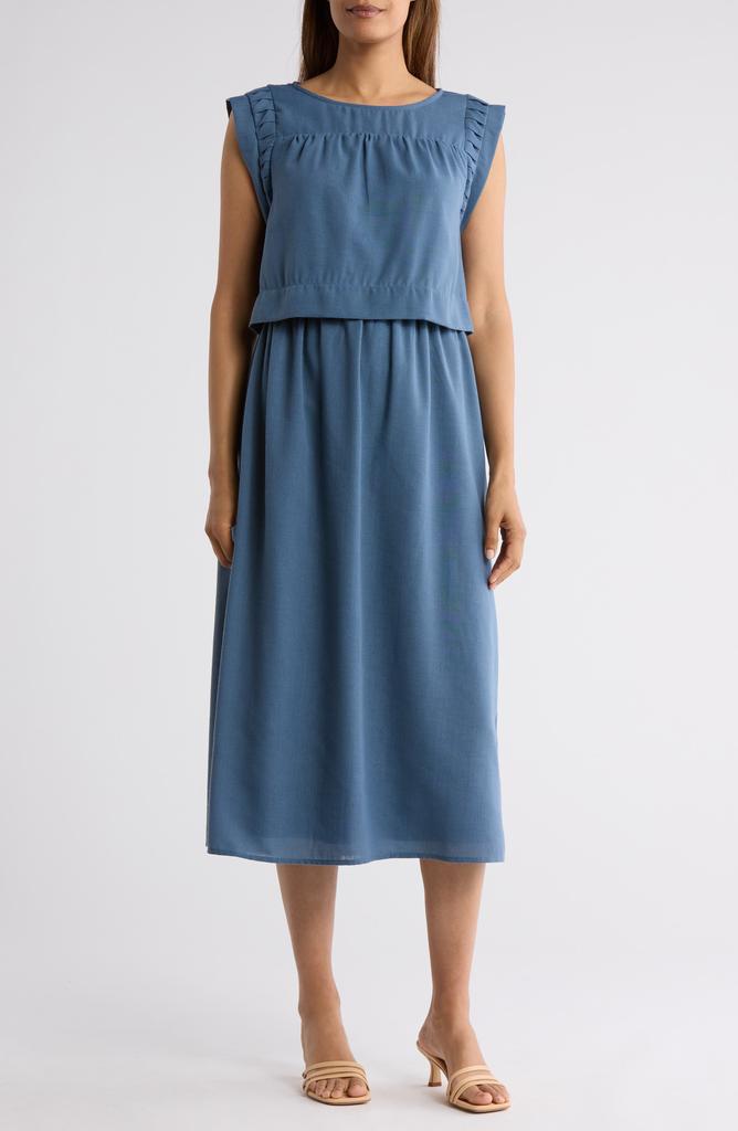 DR2 by Daniel Rainn Pleated Sleeve Midi Dress